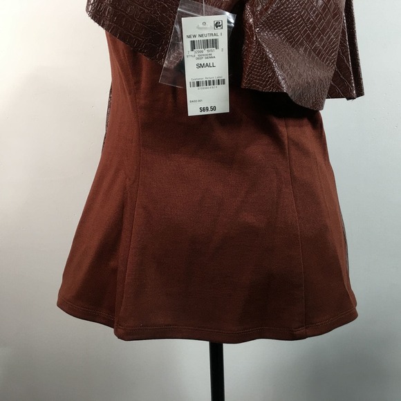 INC Sleeveless Asymmetrical Neckline Top, Women's Size S - Deep Sienna Brown - Picture 12 of 12